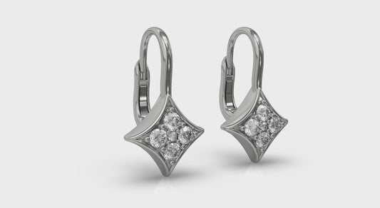 Diamond Vlora Star Channel Set Huggie Earrings