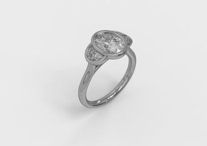 Matching Band for the  Embrace Three-Stone Engagement Ring
