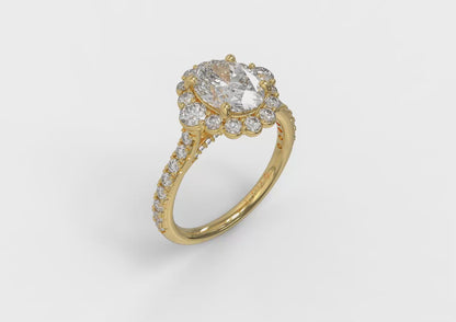 Horizon Halo Oval Engagement Ring