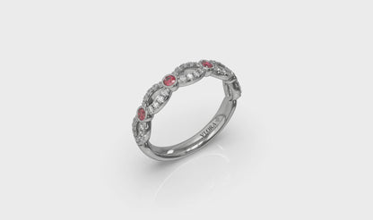 Diamond and Ruby Cascade Band