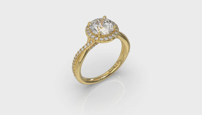 Entwined Halo Round Engagement Ring
