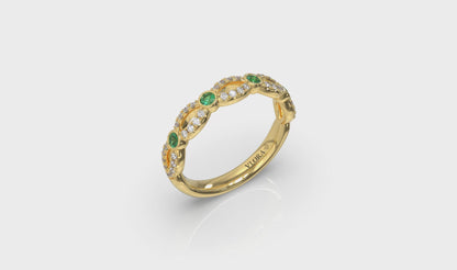 Diamond and Emerald Cascade Band