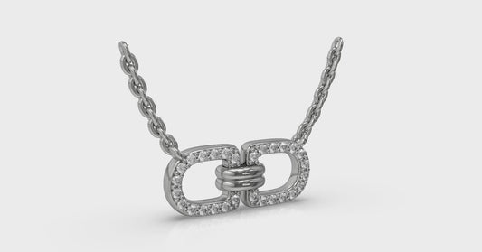 Linked Curves with Diamond Accent Pendant