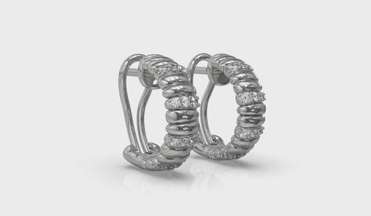 Textured Leverback Hoop Earrings