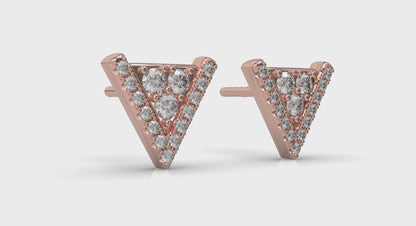 Diamond Trinity Stud Earrings