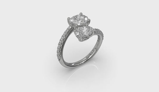 Kissing Oval Two Stone Engagement Ring