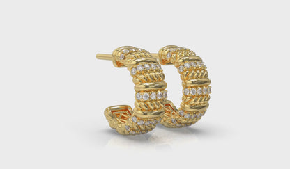 Diamond Rope Hoop Earrings