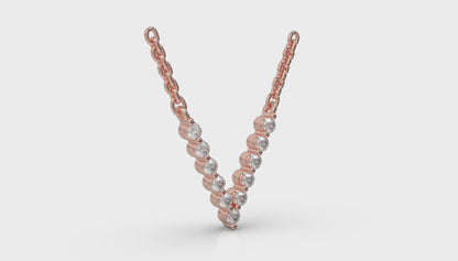 Diamond Alphabet Pendant Necklace, V