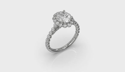 Floating Halo Oval Engagement Ring