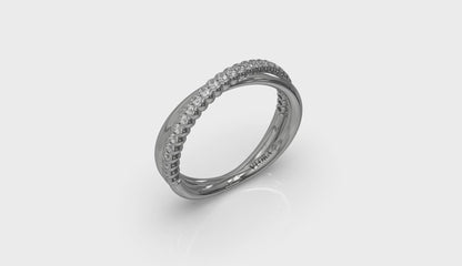 Slim Crossed Stackable Band
