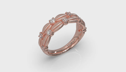 Double Cascade Ring with Satin Finish