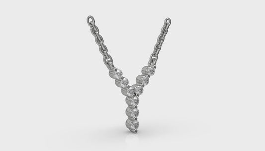 Diamond Alphabet Pendant Necklace, Y
