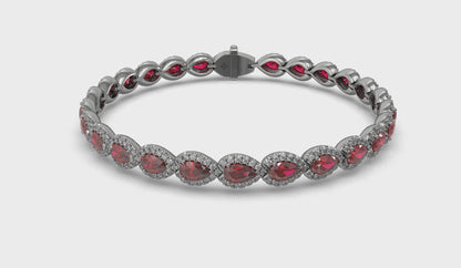 Diamond and Ruby Hinged Bangle
