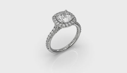 Timeless Euro Halo Round Engagement Ring