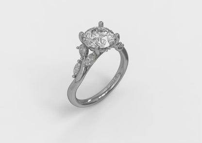 Flora Hidden Halo Engagement Ring