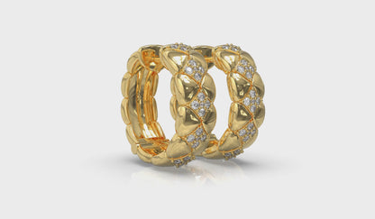 Diamond Cluster Barrel Earrings