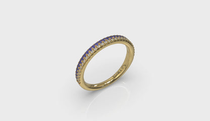 Slim Sapphire and Diamond Band