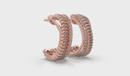 Textured Crossed Hoop Earrings