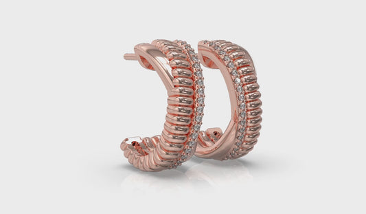 Textured Crossed Hoop Earrings