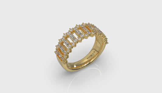 Diamond Baguette and Round Diamond Regal Ring