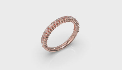 Baguette Diamond Beaded Edge Band