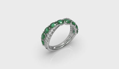 Multi Diamond and Emerald Twist Statement Ring