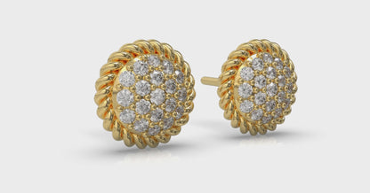 Round Shaped Diamond Pavé Earrings