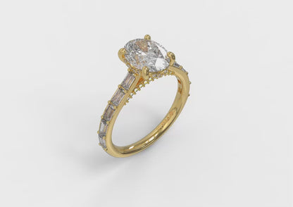 Serenity Oval Hidden Halo Engagement Ring