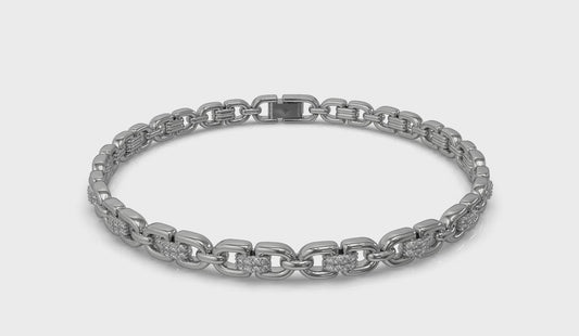 Linked Curves with Diamond Accent Bracelet