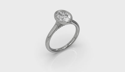 Singular Oval Bezel Engagement Ring