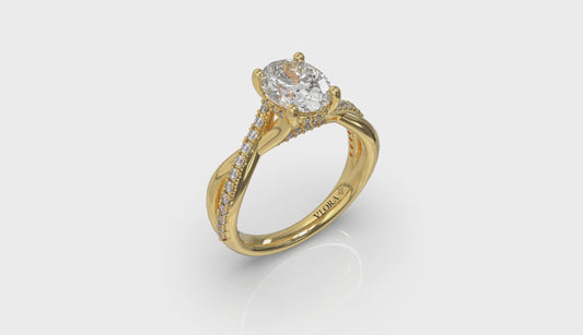 Entwined Oval Hidden Halo Engagement Ring