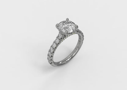 Matching Band for French Cathedral Round Diamond Engagement Ring