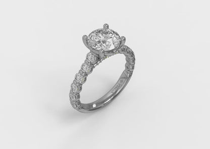 Matching Band for Bezel Diamond Accent Round Engagement Ring