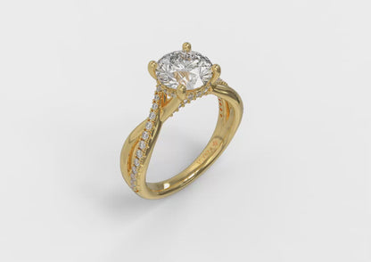 Entwined Hidden Halo Engagement Ring