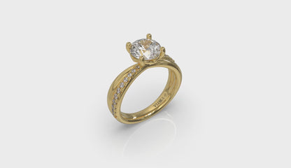 Twisted Pave Classic Engagement Ring
