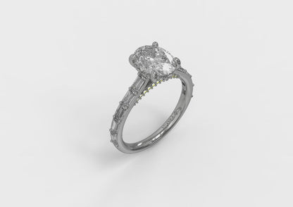 Serenity Oval Hidden Halo Engagement Ring