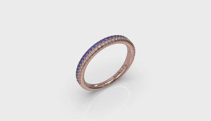 Slim Sapphire and Diamond Band