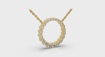 Graduated Round Diamond Open Circle Pendant
