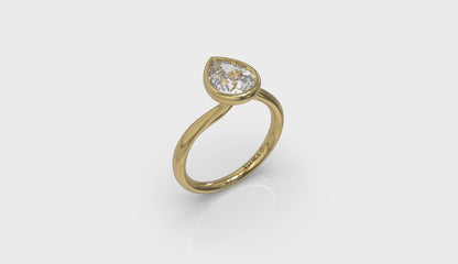 Teardrop Bezel Engagement Ring