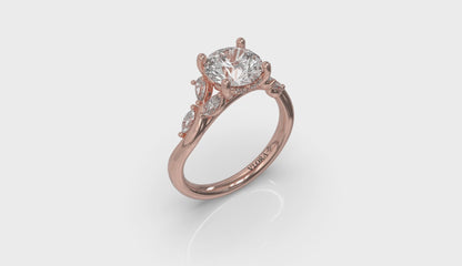 Flora Hidden Halo Engagement Ring