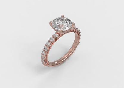 Woven Elegance Hidden Halo Round Engagement Ring