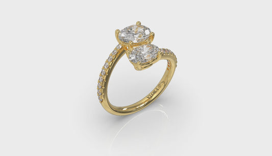 Kissing Oval Two Stone Engagement Ring