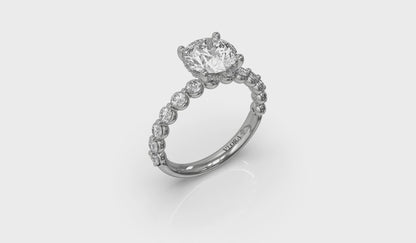 Classic Round Engagement Ring with Floating Diamond Band