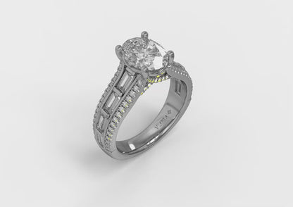 Intricate Oval Engagement Ring