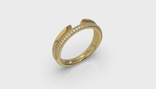 Open Stackable Pave Wedding Band