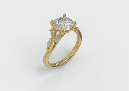 Flora Hidden Halo Engagement Ring