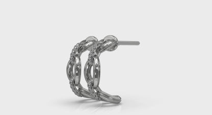 Petite Interlocked Diamond Hoop Earrings