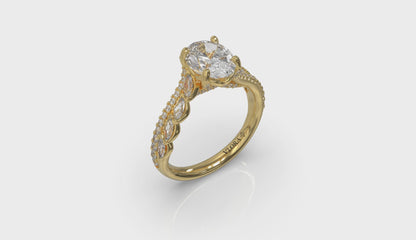 Bypass Oval Engagement Ring