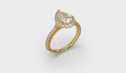 Timeless Pear Halo Engagement Ring