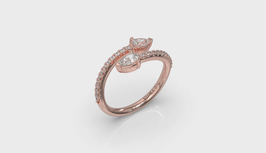 Pear Diamond Wrap Ring